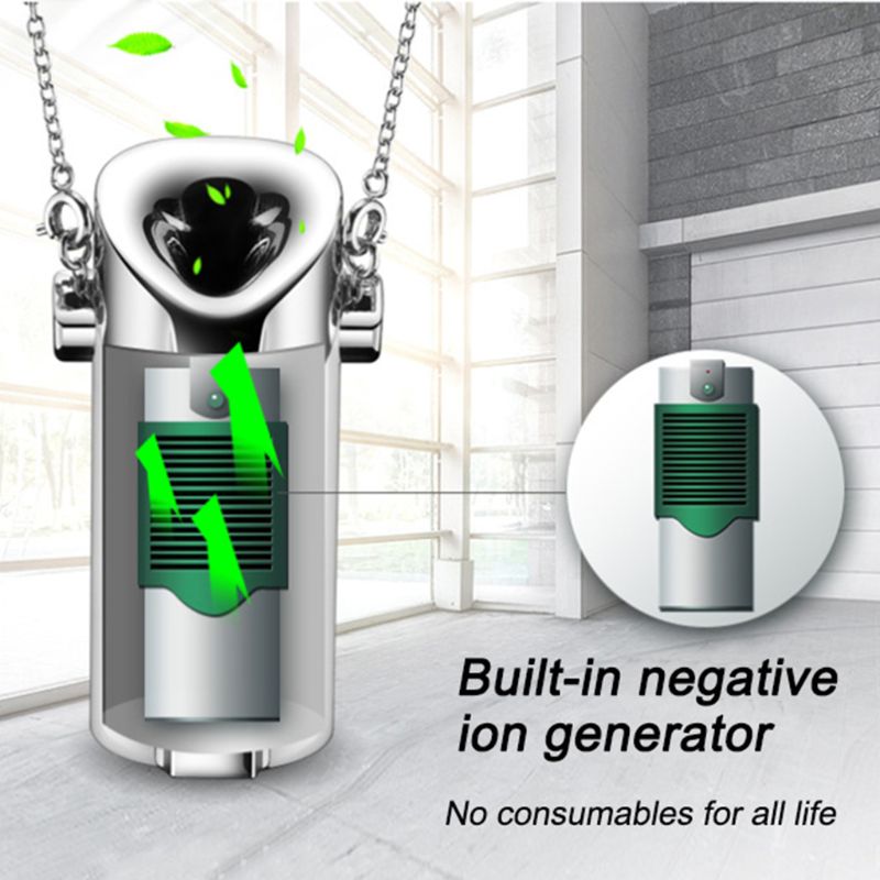 Portable Mini Wearable Necklace Air purifier Air Freshener Odor Eliminator