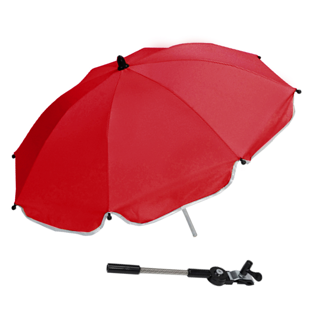 Universal Folding Baby Stroller Umbrella Flexible Adjustable Baby Stroller Umbrella Holder Accessories Multiused Kids Buggy: Red