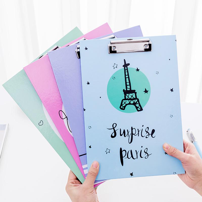 Office clipboard vertical leather writing pad School wooden Office Cute Student Supply Kids A4 Folder