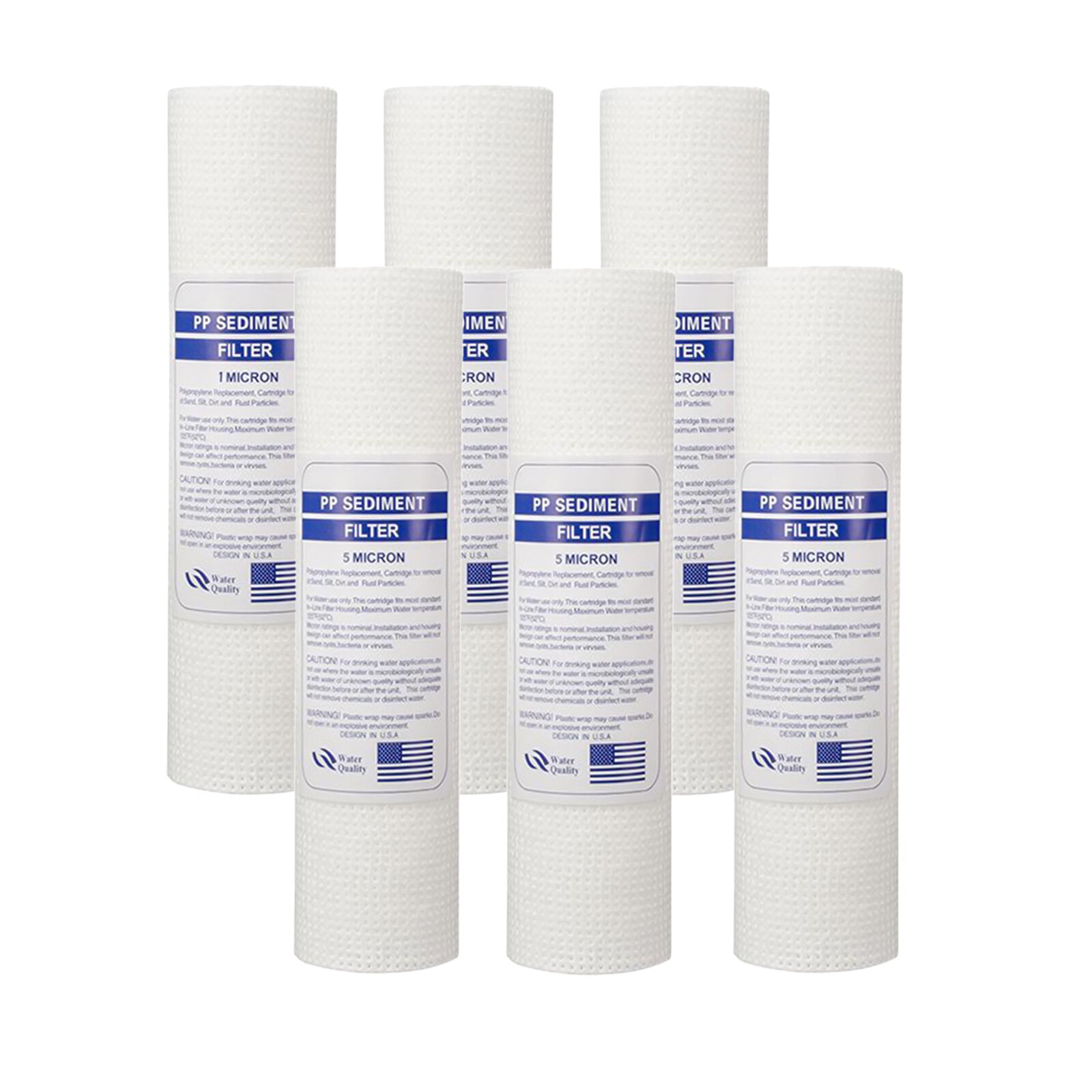 Cartucho de reemplazo de filtro de agua de sedimentos, 3 uds., 1/5 micras, 10 ", para cualquier pieza estándar de filtración de sedimentos para el hogar