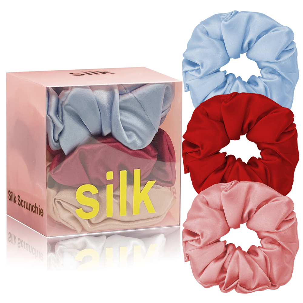 3/4Pcs Box Moerbei Zijde Haar Chouchou Handgemaakte Haarbanden Vrouwen Meisje Haaraccessoires Pure Kleur Natuurlijke hairties