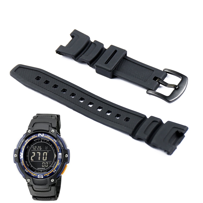Watch accessories resin strap men's pin buckle for Casio SGW-100 outdoor sports waterproof rubber strap women watch band