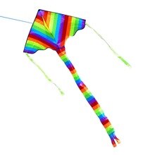 Rainbow Lange Staart Driehoek Vlieger Met 50M Handvat Lijn Kinderen Kids Toy
