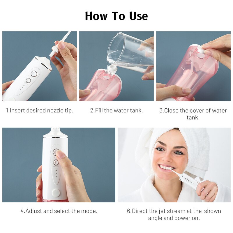 Oral Irrigator for Teeth Dental Water Jet 200ml Tank Oral Irrigator Dental Electric Toothbrush Water Flosser for Teeth Whitening