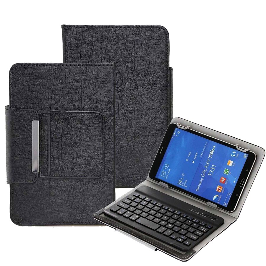 Wireless Keyboard Case Voor 7 8 Inch Tablet Universele Afneembare Bluetooth Toetsenbord Voor Ipad Mini 5 4 3 2 1 7.9 "Stand Cover: Black