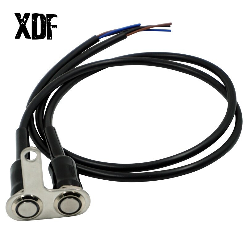 Stainless Steel Motorcycle Switch ON-OFF Handlebar Adjustable Mount Waterproof Switches Button DC12V With LED Light