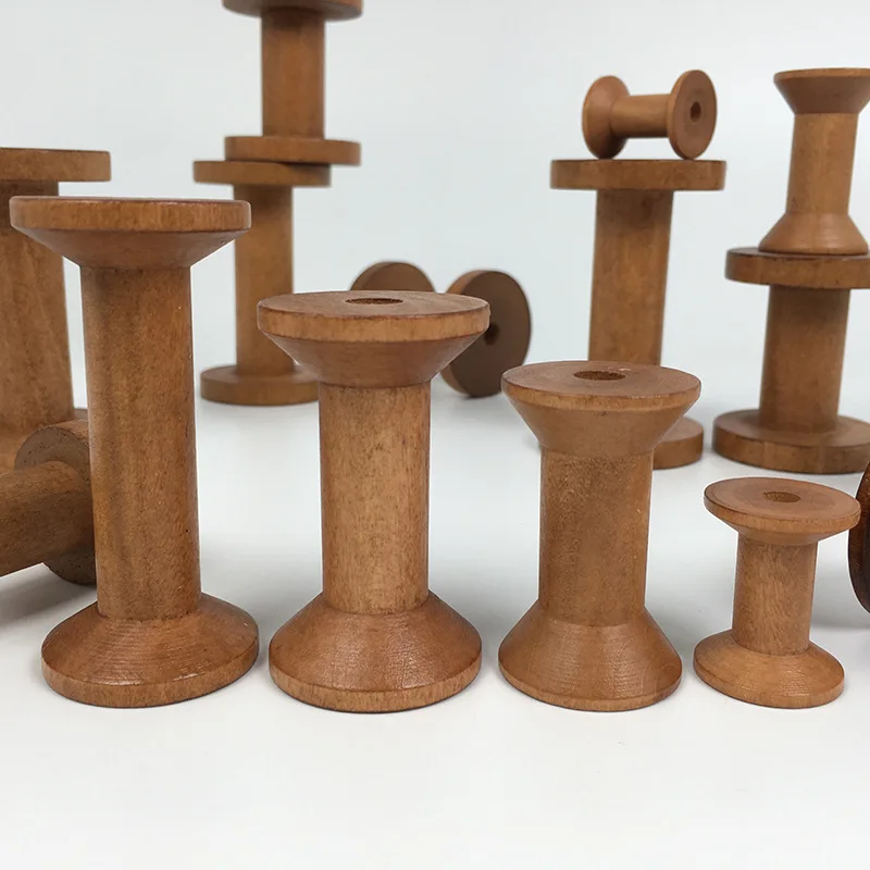 1 Stück Jahrgang Holzspulen DIY Rollen Organizer zum NäHenne Bänder Schnur Holz Handwerk Werkzeuge Faden Draht Spule Handarbeitszubehör