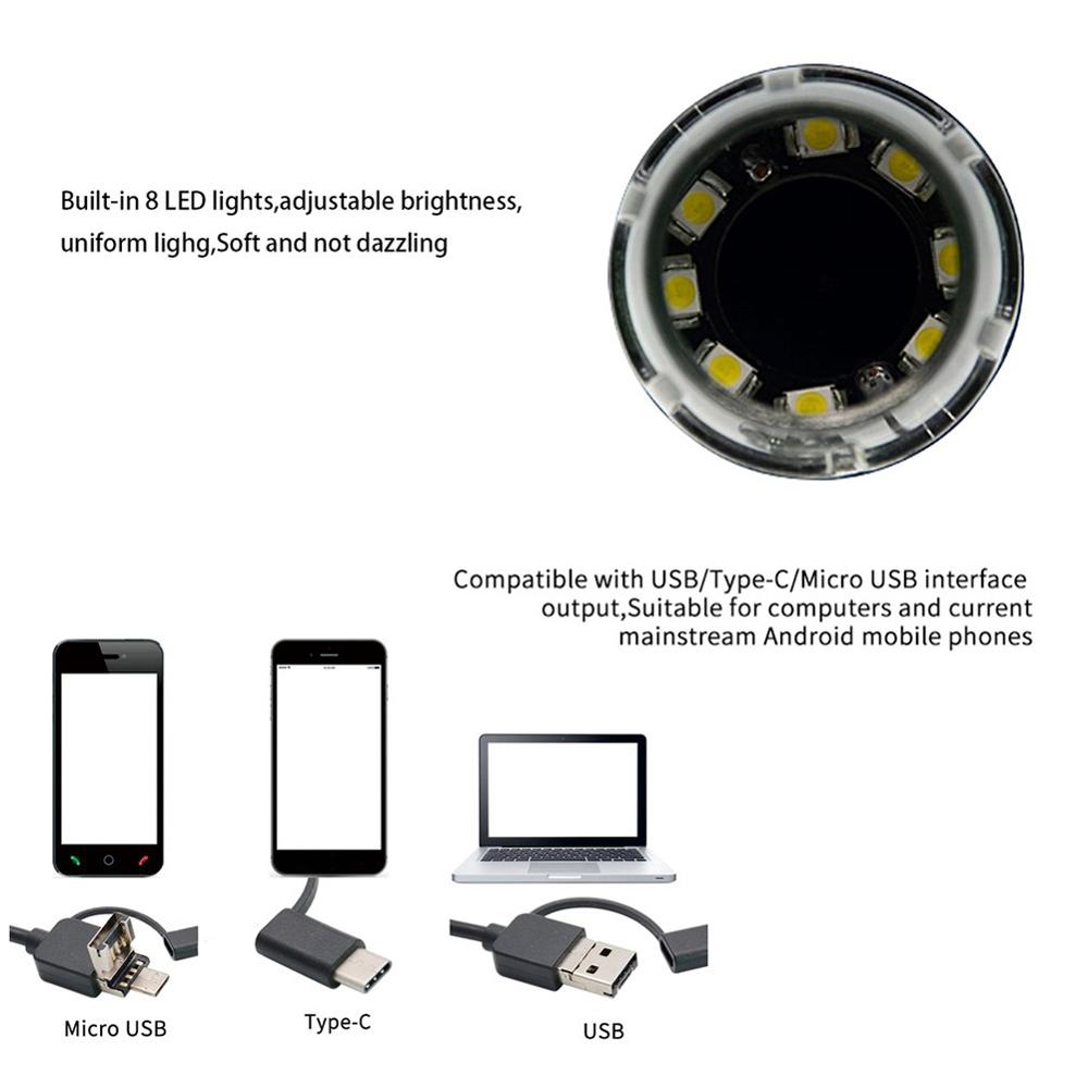 3 in 1 1000x 8LED digital microscope USB CAMERA endoscope microscope Magnifier 2MP HD 1080p welding microscope