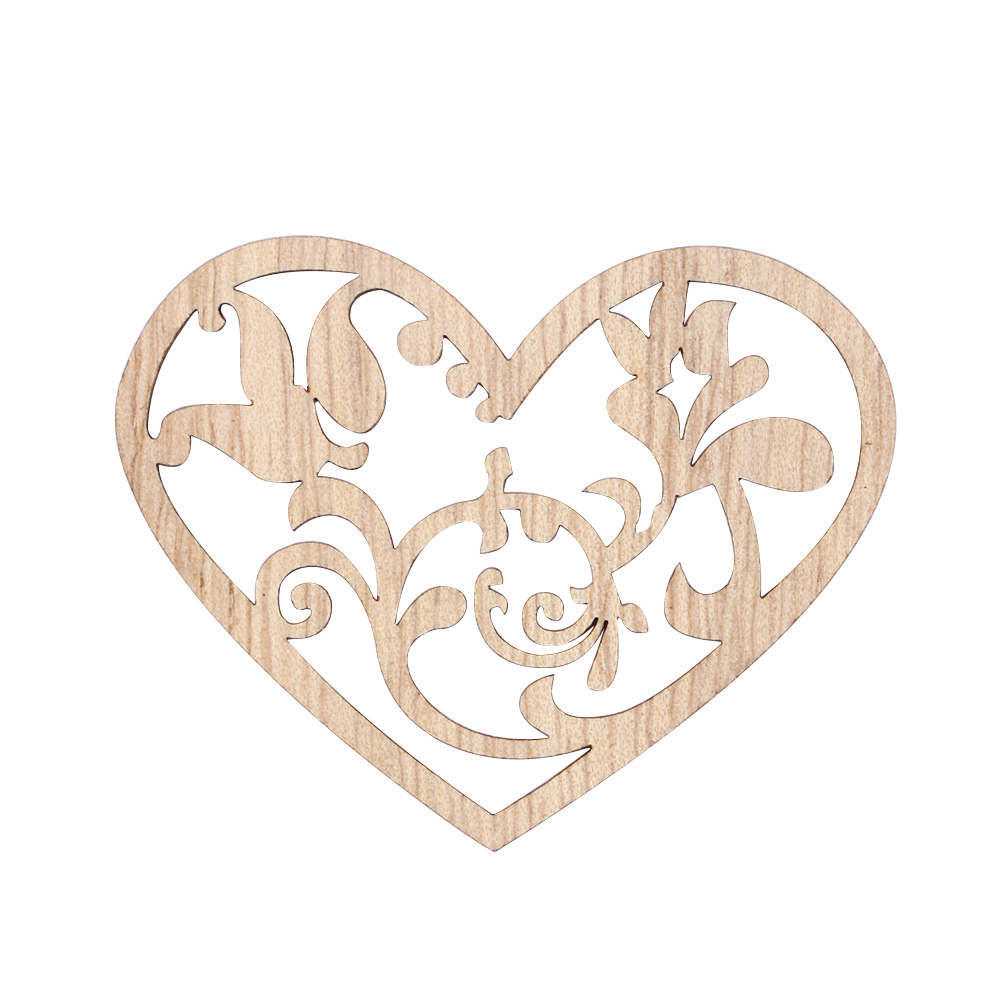 10 Pcs Carving Hollow Heart Pattern Wooden Decor Scrapbooking Painting Collection Craft Handmade DIY Home Decoration 48-56mm: C