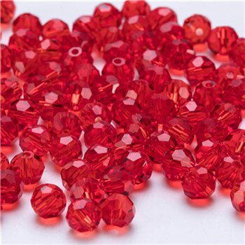 Artículo mixto de cuentas de vidrio checo rojas talladas para hacer joyas, materiales para collares, cuentas de cristal sueltas de bricolaje  z117: Z117- bolas de cuentas / 6mm 90 piezas