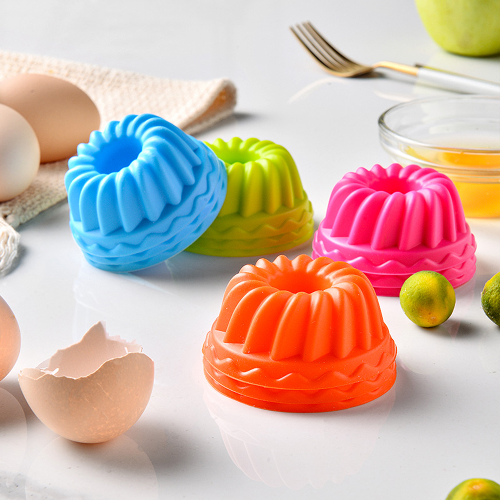 6 pezzi stampi per torte in silicone muffin tazze per torte crostata di uova cupcake dessert stampo da forno strumenti da forno colore casuale