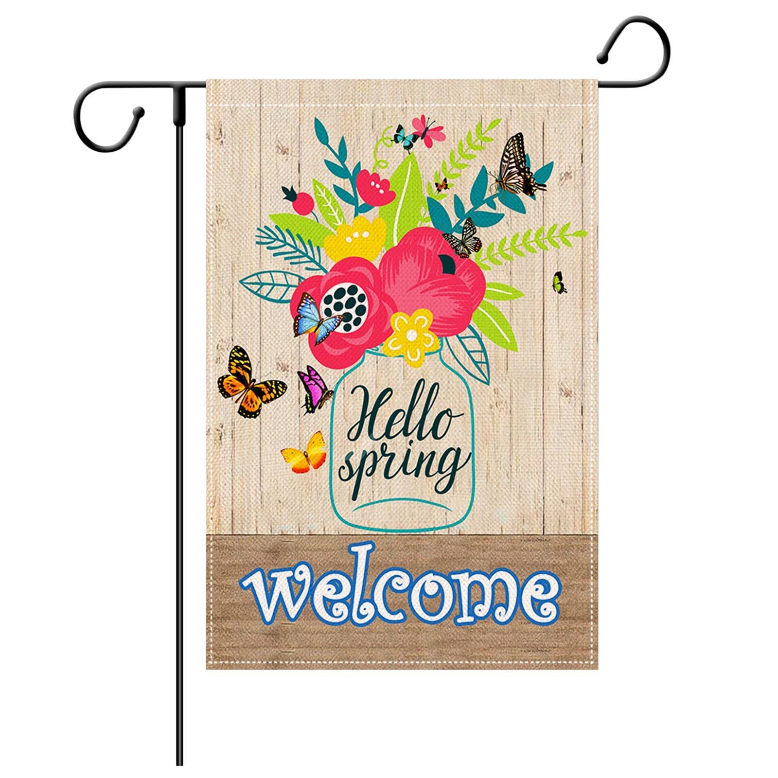 Spring Garden Flag Decorations Outdoor Banner,Farmhouse Yard Sign Garden Flag House Decor: B