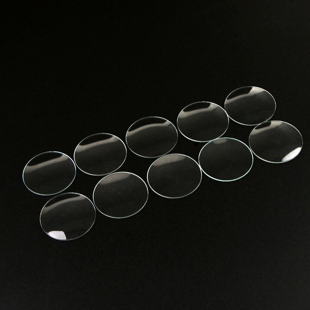 10 Pieces Domed Mineral Crystal Pocket Watch Glass Replacement Sizes 20mm-23mm