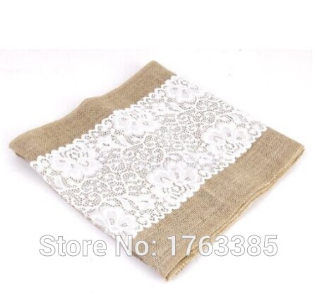 Camino de mesa de arpillera de yute de 12 '' y x70 '' con centro de encaje floral, mantel rústico para decoración de mesa de boda, recuerdos para el hogar