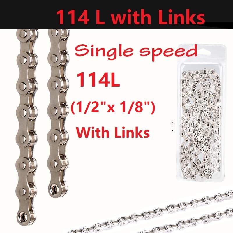 Bicycle Chain 6/7/8/9/10/11 Speed 116 Links MTB Mountain Bike Road Folding Bike Chain Fixed Gear Bicycle Single Speed Chain 114L: Single Speed