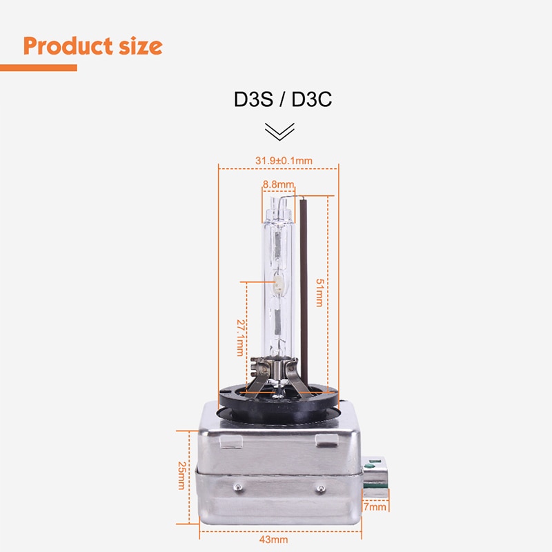 Mgtv lys 2 stk/sett  d3s xenonpære helt metall opprinnelig 12v 35w utskifting av billykter  d3s d3c gjemte seg xenon lampe 4300k 5000k 6000k