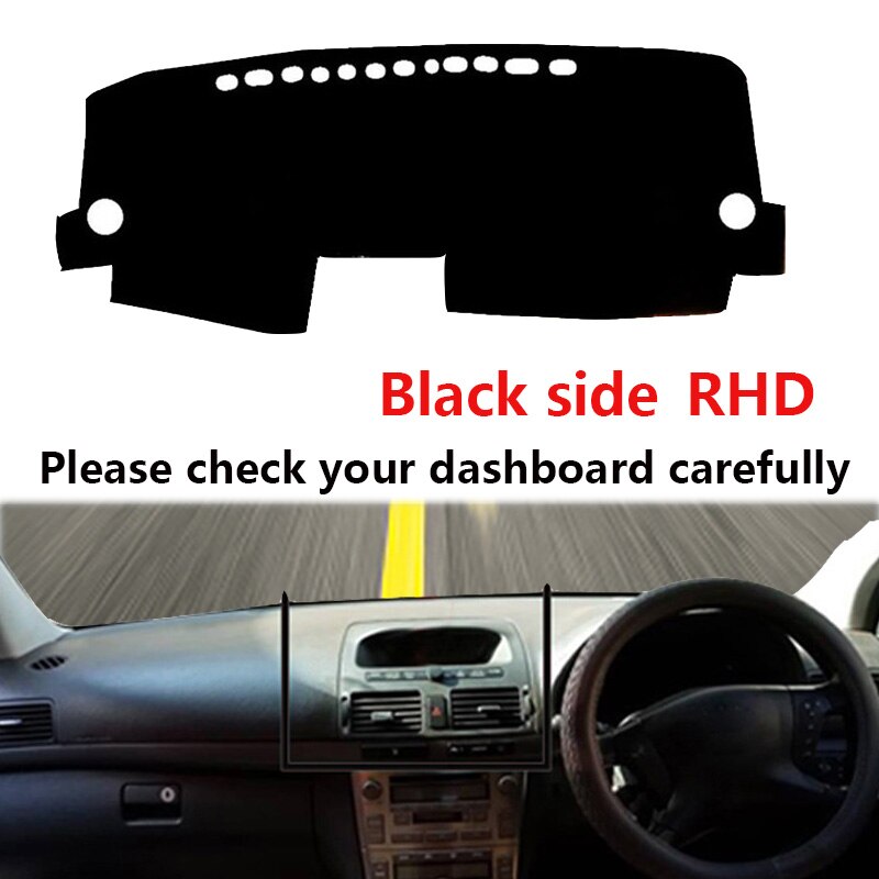 Cubierta para salpicadero de coche tapete para tablero de salpicadero, alfombrillas Anti-UV para Toyota Avensis 2005 2006: RHD Black Side