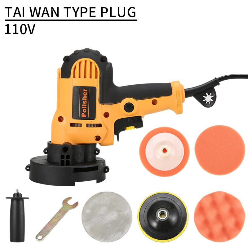 Electric Car Polisher Machine Auto Polishing Machine Sander Polish Waxing Tools Car Buffer Polisher Waxer With Stepless Speed: TWN 110V-Set 2