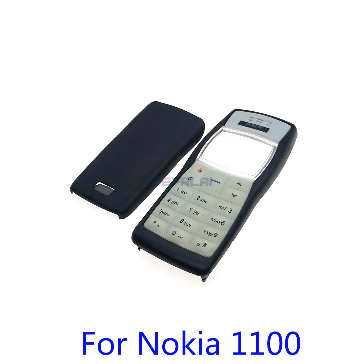 Dla Nokia 3100 1100 obudowa przednia osłona ramy obudowa + tylna pokrywa/pokrywa klapki baterii + klawiatura: 1100 Black