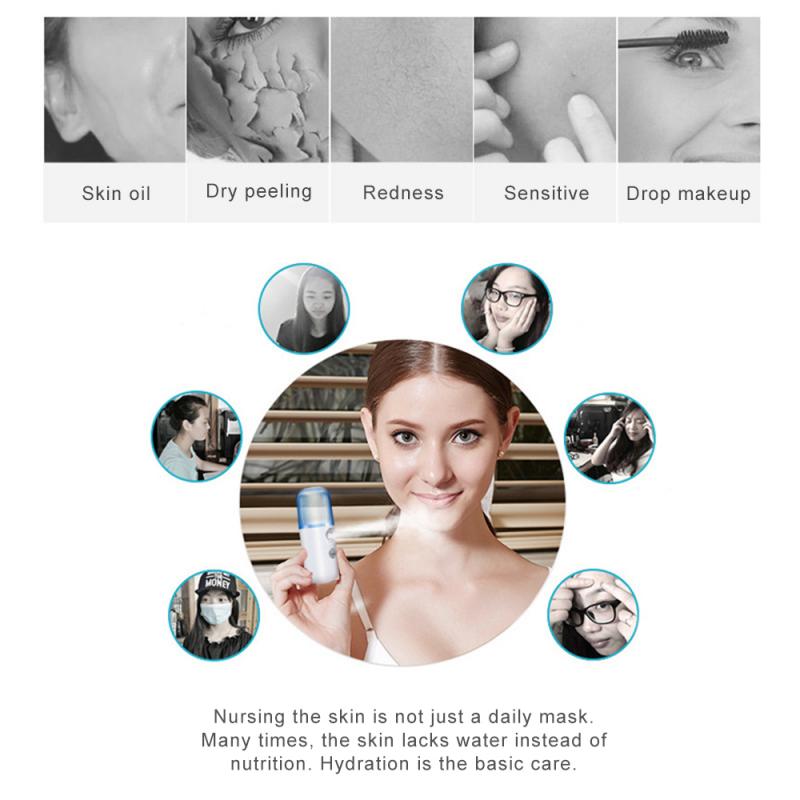 USB Nano Mist Sprayer Mini Facial Vaporizer Facial Steamer Portable Moisturizing Humidifier Aromatherapy Facial Spray Machines