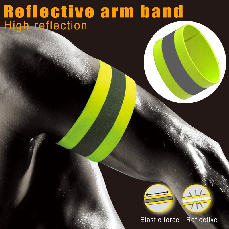 Banda reflectante brazo Correa seguro para deportes al aire libre ciclismo carrera nocturna y T8