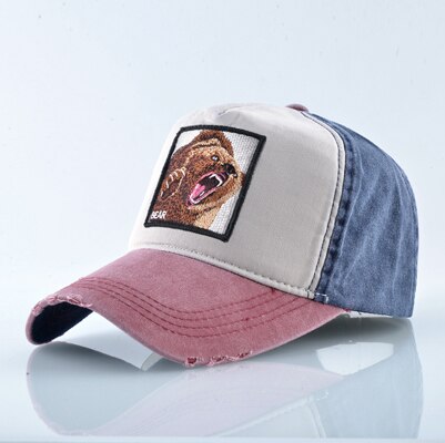 Unisex Baseball Cap Männer Frauen Tiere Stickerei Snapback Hut Frühling Sommer Baumwolle Gewaschen Denim Hip Hop Knochen Casquette: Dark Lila