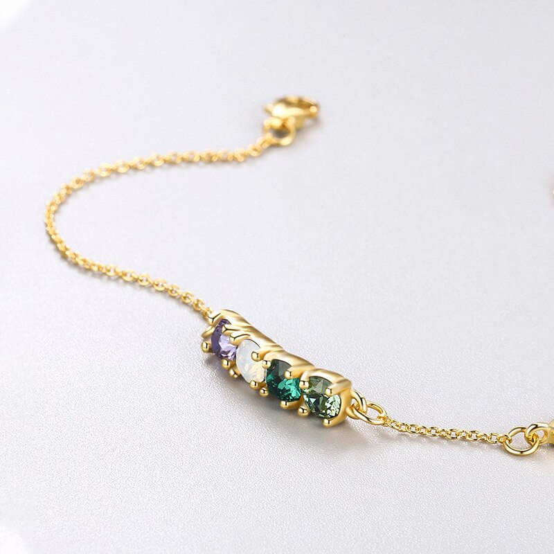 Luxus kristall Armband 925 Sterling Silber gold farbe Kette Link Armband Für Frauen Karabiner Armband Hochzeit Schmuck