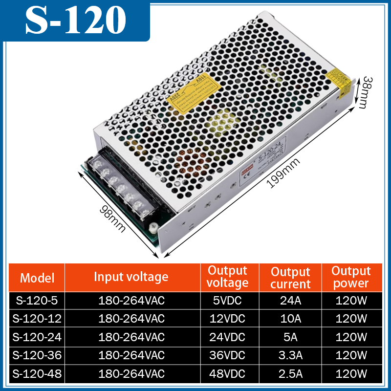 Switching Power Supply 220V AC to 24V/12V/36V DC 30A 1000W High Current Converter with Silent Cooling: WHITE / EU