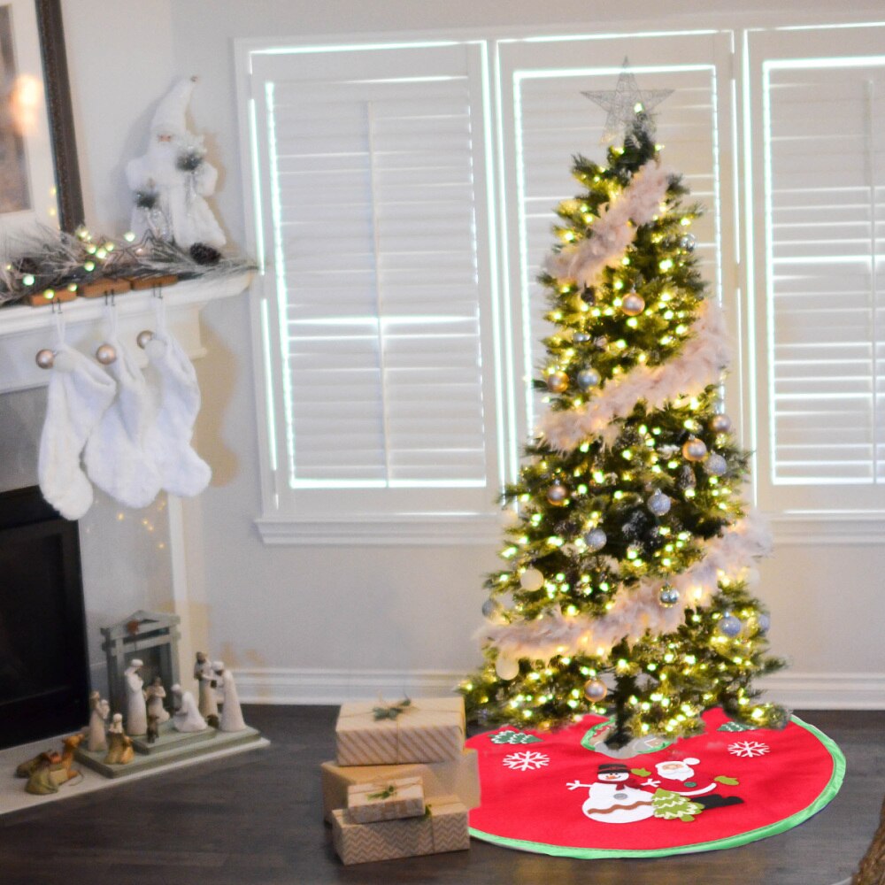 1Pc Xmas Boom Rok Met Decals Mooie Retro Duurzaam Boom Jurk Boom Rok Voor Kerstboom