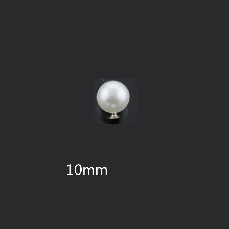 100 Pcs/pack Button 6-18mm Head Acryl Rivet Crafts Wedding Dresses White Pearl Rivets Hat Button Clothing Decoration Products: 10mm
