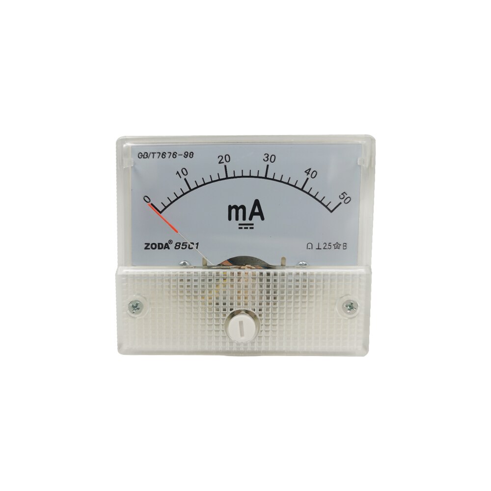 1PC 85C1-mA 30mA 50mA 200mA 50uA 500uA DC Direct Analog Meter Panel AMP Current Microammeter Gauge Pointer Milliammeter 64*56MM