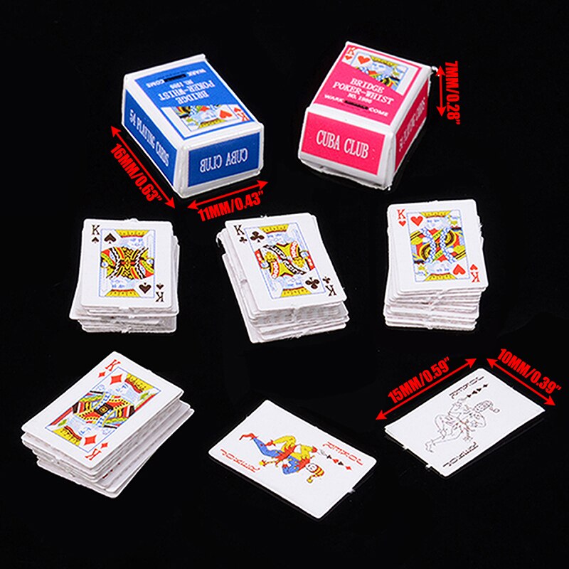 1 Set Mini Poker Playing Cards Style Random Funny Models Poker Kids Cute Miniature Card Game Toys