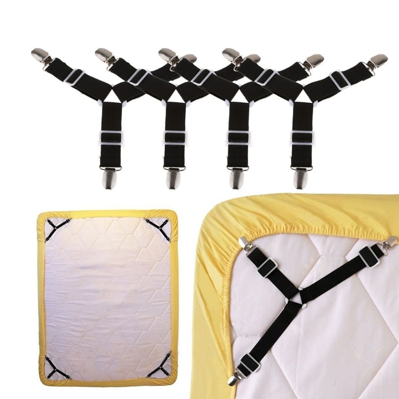 2Pcs Grippers Suspender Cord Hook Loop Clasps Adjustable Elastic Mattress Cover Adjustable Bed Sheet Fasteners Straps