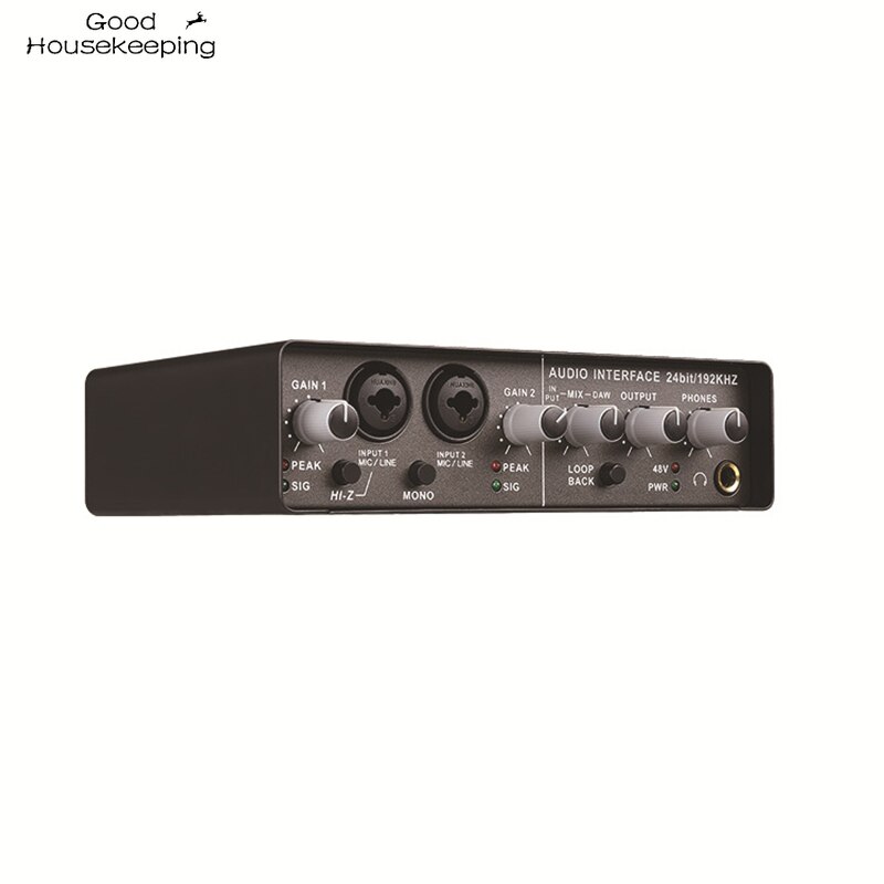 Q-24 Usb Audio Interface Gitaar Pro Audio Apparatuur Computer Gratis Drive Usb Externe Geluidskaart Professionele Draagbare Video