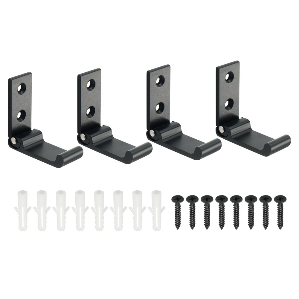 Crochet mural pliant en acier inoxydable, crochet caché pour porte-serviettes, pour la maison, la cuisine, la salle de bains, noir mat: 48x51mm 4pcs