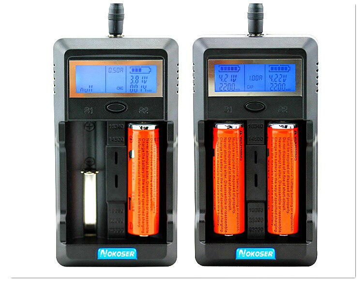 Tablet charger test battery capacity lcd 3,7 v 18650/26650/16340/14500/10440/18500 battery charger with screen