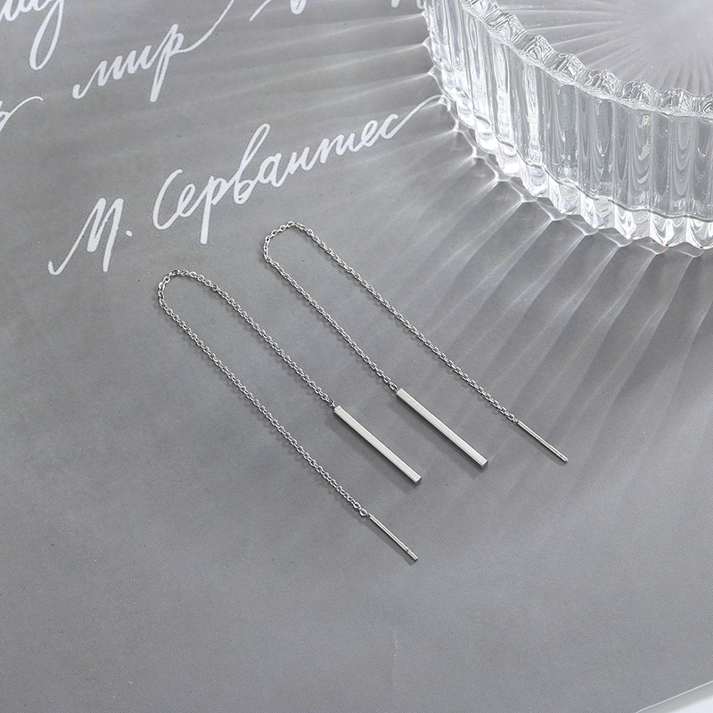 VOQ Silver Color Exquisite Wavy Simple Earrings Temperament Tassel Long Earrings Female Jewelry: Gold