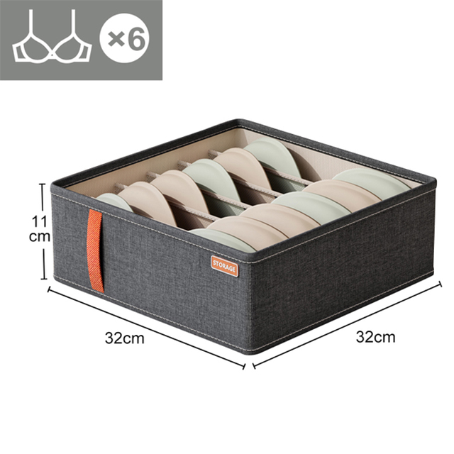 Cabinet Drawer Organizer Underwear Socks Clothing Storage Box Wardrobe Organizer Clothes Pants Bra Socks Storage Organizers: Dark Khaki