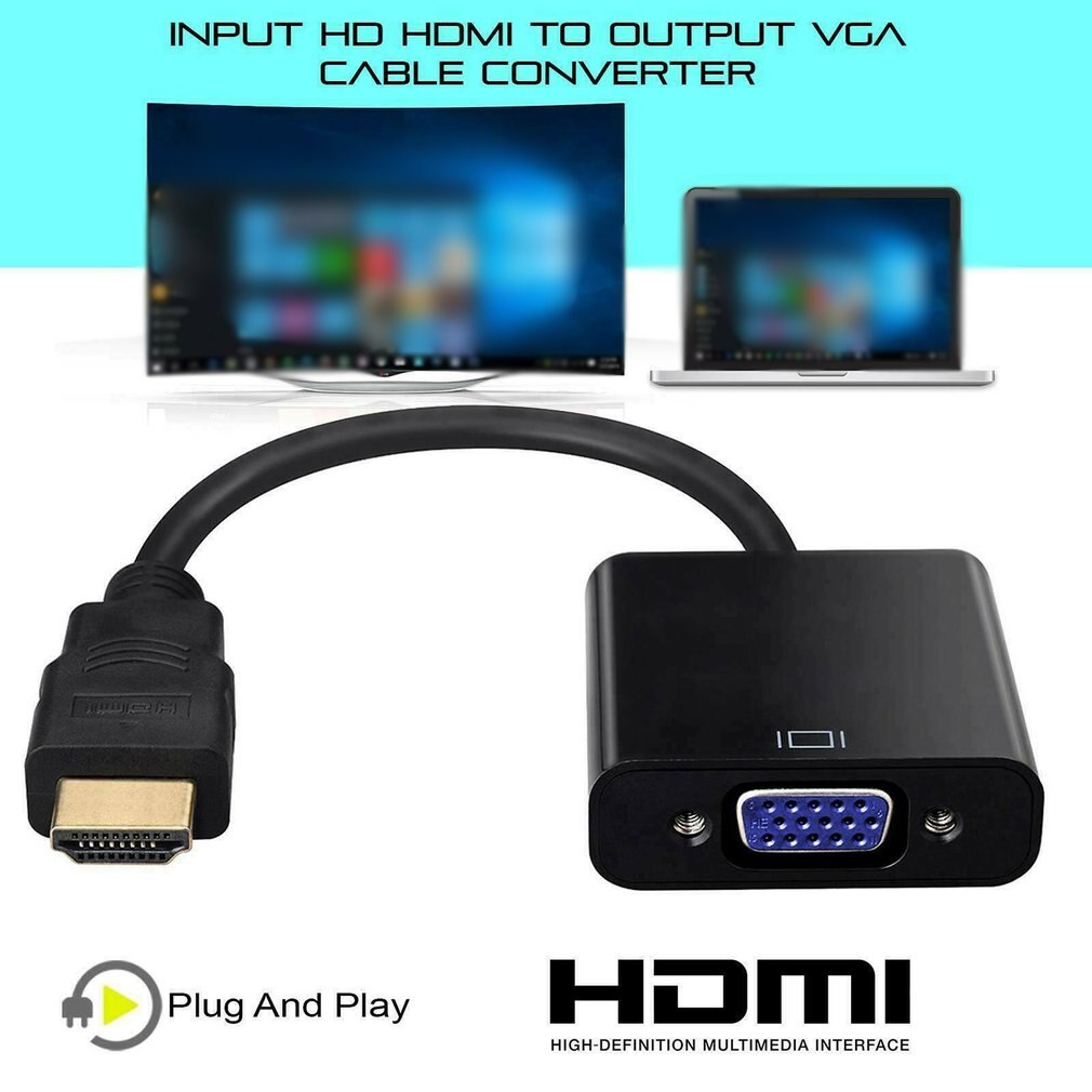 1080P HDMI male to VGA female video cable converter adapter For PC Monitor NoteBook Laptop HD DVD HD DV