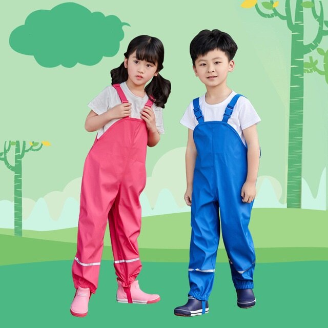 imperméable bébé filles garçons PU pantalon de pluie pantalon sportif avec sangle vêtements d'extérieur pour enfants enfants tenues pour 80-140cm