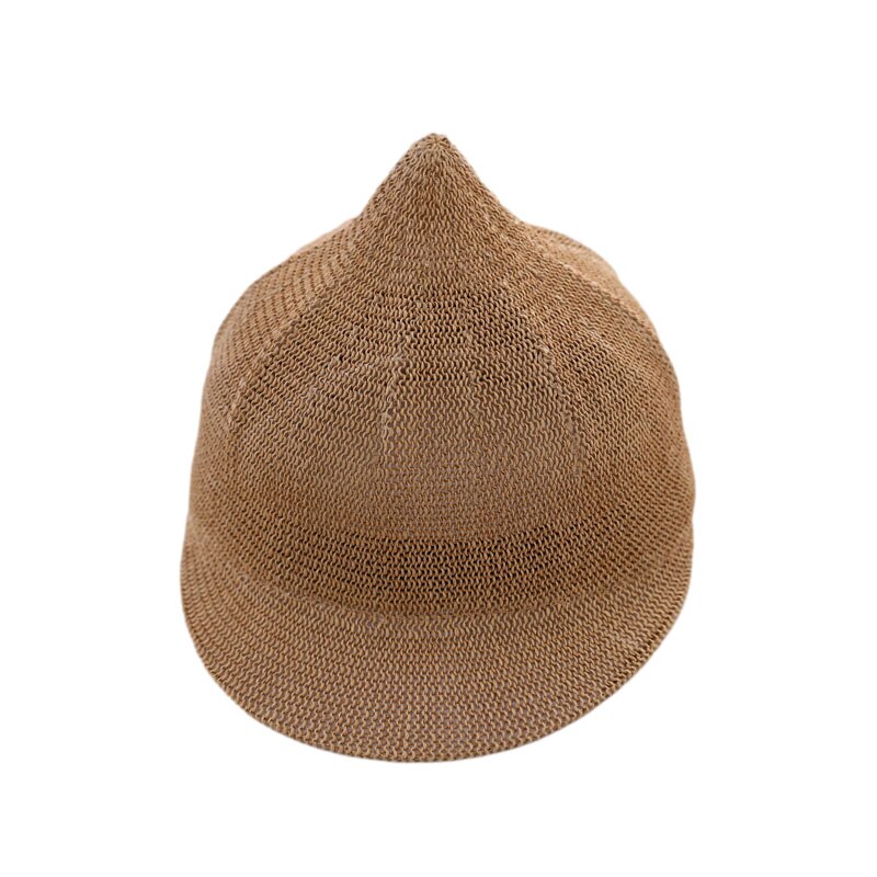 Casquette de paille pour bébé garçon et fille, chapeau de soleil d'été avec oreilles pour la plage, casquette de Baseball pour enfants, 1 pièce: Camel A
