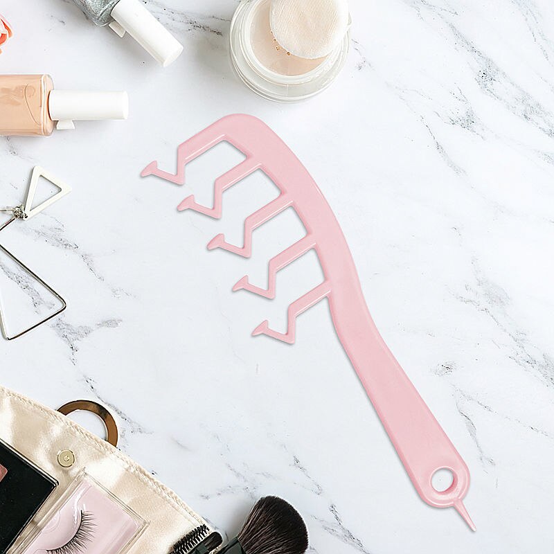 Hair Fluffy Comb Hair Style Comb Instant Hair Volumizer Curly Fluffy Hair Styling Comb Hair Slit Cover Z Shape Combing Brush: Pink