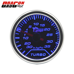 Dragon 52mm Auto Car Ｍechanical Pointer Turbo Boost Gauge Vacuum Pressure Meter -30-35 Psi Instrumer: Blue light