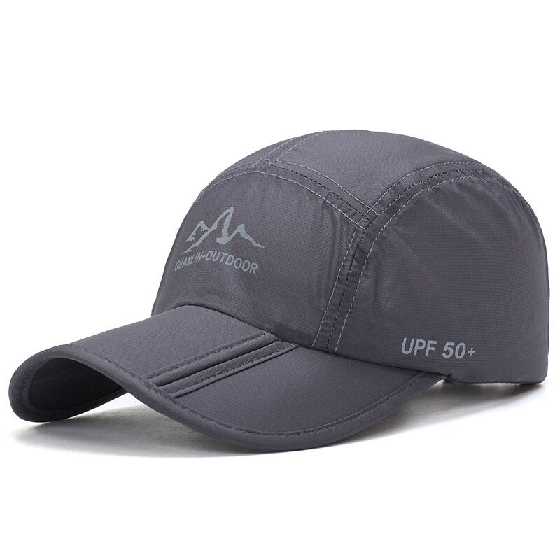 [AETRENDS] Ultradunne Sneldrogend Vouwen Baseball Cap Mannen Vrouwen Zomer Hoed Reizen Zonnescherm Hoeden Z-5119: Dark Gray