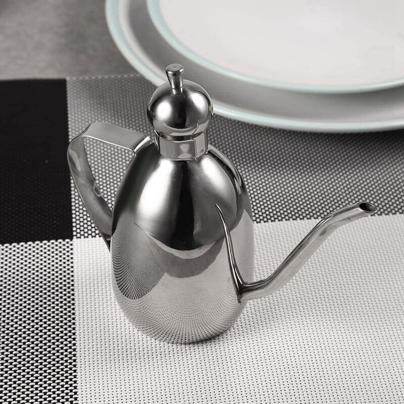 Olive Oil Dispenser, Stainless Steel Oil/Vinegar Pot/Olive Oil Bottle/Olive Oil Can Storage Container(350Ml)