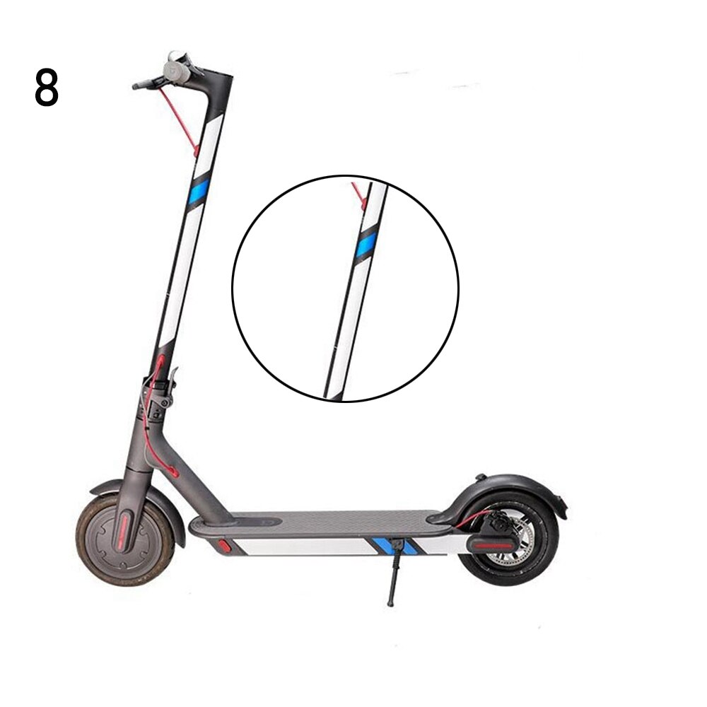 1 Set 20 Colors Reflective Styling Stickers Xiaomi Mijia M365 Night Safety Decal Skateboard Warning Strip Electric Scooter Parts: 08