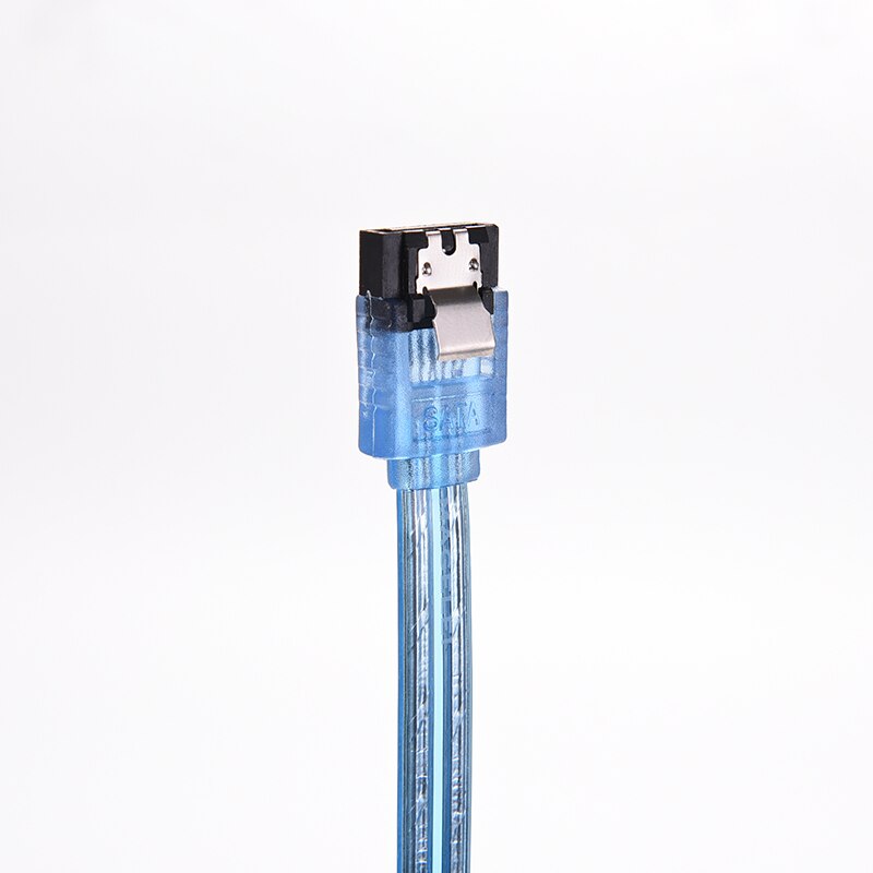 1pc 20in 50CM SATA 3.0 III 6Gb/s High Speed HDD Data Cable Cord 6Gbs PC Hard Disk Drive Connect Cable Connector Clear Blue