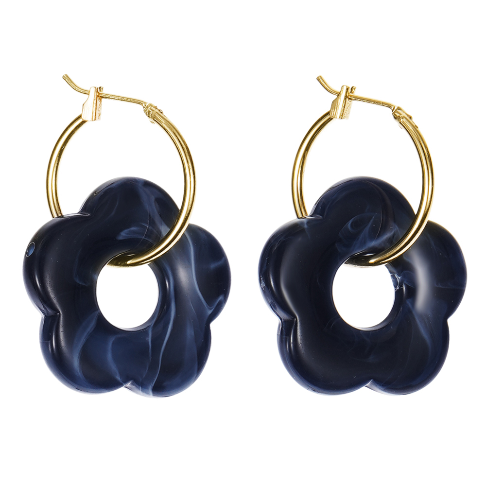 ES 2022 pendientes colgantes de resina de flores acrílicas coloridas círculo hueco para mujeres niñas joyería minimalistas pendientes colgantes: PALLADIUM