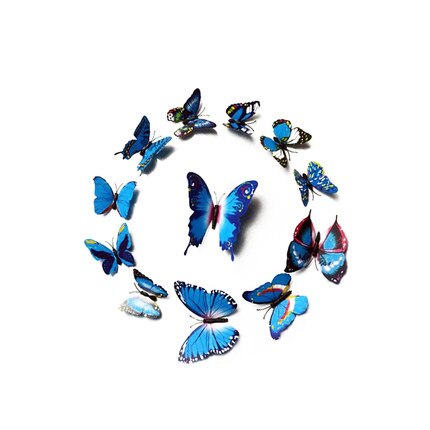 Butterfly 3D decorative sticker decorative fridge magnet: Blue