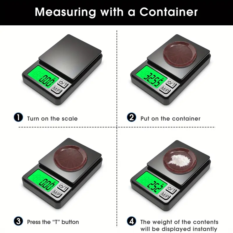 Balança de bolso de precisão 1000g x 0,01g - Balança digital de gramas para joias de alimentos/grãos com LCD retroiluminado - Mini balança para viagens